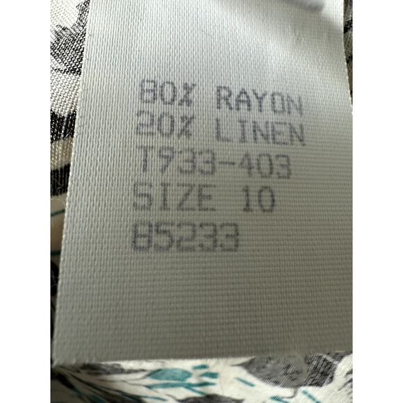 Vintage Pendleton Country Sophisticates Floral Linen Blend Top Sz 10 USA - Picture 6 of 7